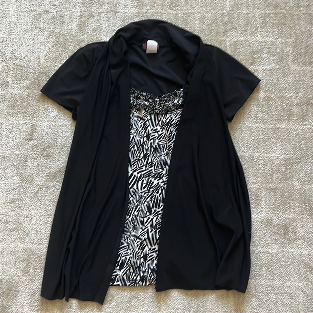 One piece black and pattern top